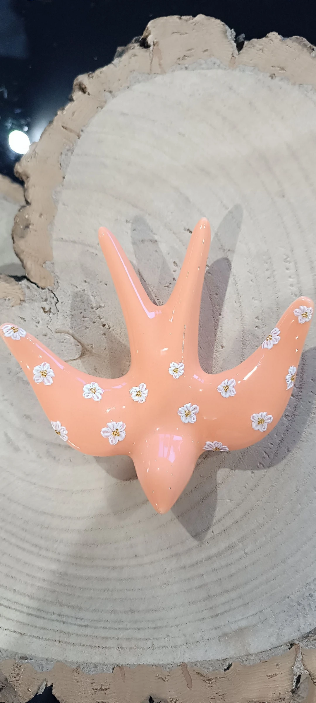 Hand-decorated ceramic swallow – photo 3